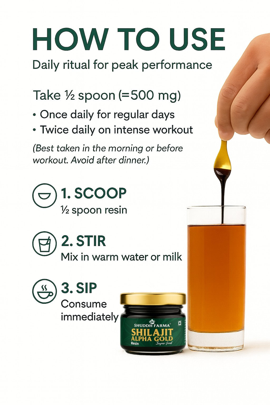 Shilajit Alpha Gold Resin | Enriched With Ashwagandha, Safed Musli, Gokshura, Saffron & Swarna Bhasma | Boost Muscle Growth Strength & Stamina | | 100% Ayurvedic | 500 Mg Per Serving