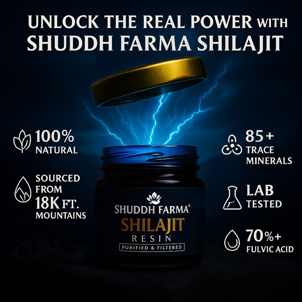 Shuddh Farma Pure Himalayan Shilajit Resin | 70–75% Fulvic Acid | 85+ Trace Minerals | Lab-Tested | Energy, Stamina & Strength | Purified & Filtered |